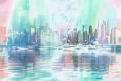 Wallpaper Design and Styles City Maps Transportation Paintings and Watercolors Modern City