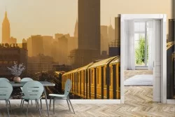 Carta da Parati Città Industrial Urban Mezzi di trasporto
