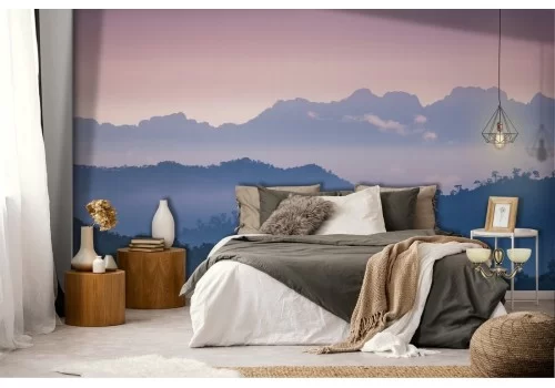 Carta da Parati foresta sulle montagne paesaggio natura 2