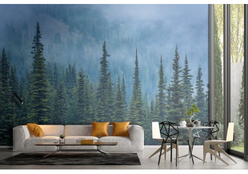 Forest landscape trees green wallpaper