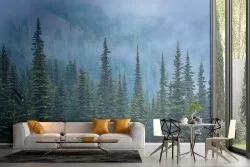 Forest landscape trees green wallpaper