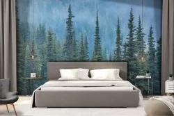 Forest landscape trees green wallpaper