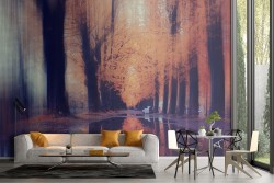 Wallpaper tree-lined avenue nature landscape