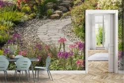 Carta da Parati Foglie e Fiori Giardini Orientale e Zen