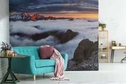 Wallpaper mountains among clouds landscape nature