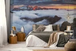 Wallpaper mountains among clouds landscape nature