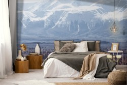 Forest Wallpaper among snowy mountains nature