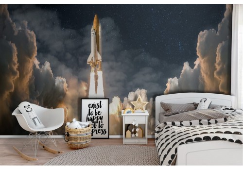 Rocket wallpaper photography children's bedroom