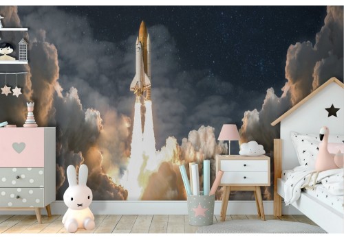 Rocket wallpaper photography children's bedroom 2