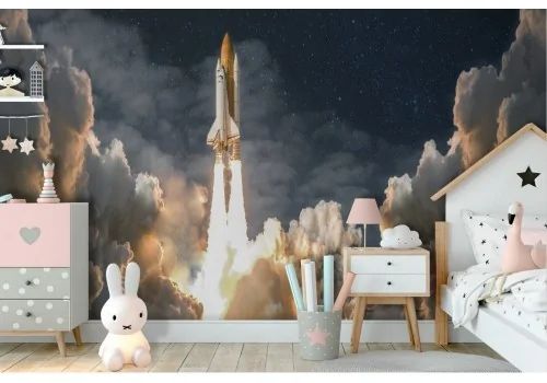 Rocket wallpaper photography children's bedroom 2