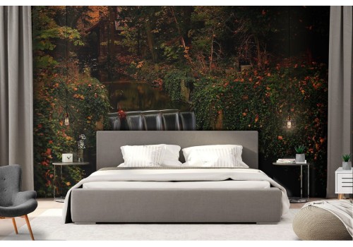 Waterfall river wallpaper in the forest landscape 2