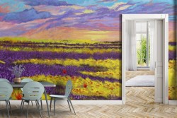 Carta da Parati Foglie e Fiori Giardini Natura