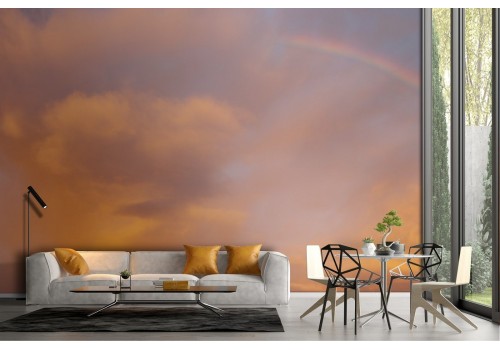 Wallpaper sky with rainbow dawn sunset