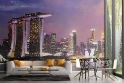 Carta da Parati paesaggio città metropoli sul mare