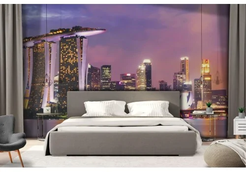 Wallpaper of metropolis city landscape on the sea 2