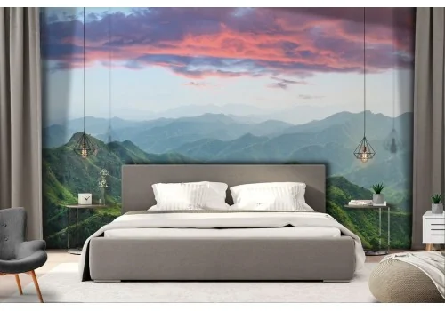 Wallpaper landscape mountains with forest nature 2