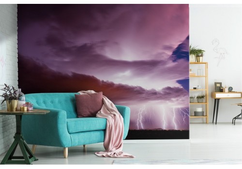 Wallpaper landscape stormy sky with lightning