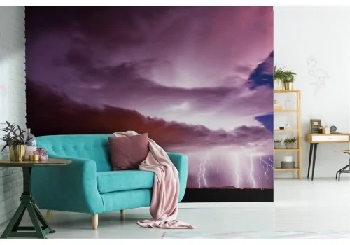 Wallpaper landscape stormy sky with lightning