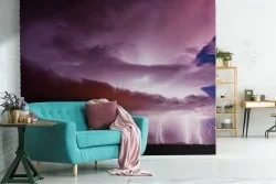 Carta da Parati paesaggio cielo in tempesta fulmini