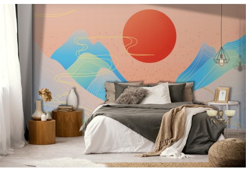 Carta da Parati montagne stilizzate paesaggio natura 2