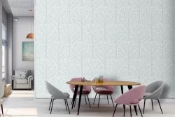 Wallpaper with stylized trees.