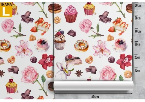 Wallpaper pattern flowers and sweets. 2