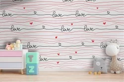 Carta da Parati scritte Love e cuori.