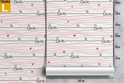 Carta da Parati scritte Love e cuori.