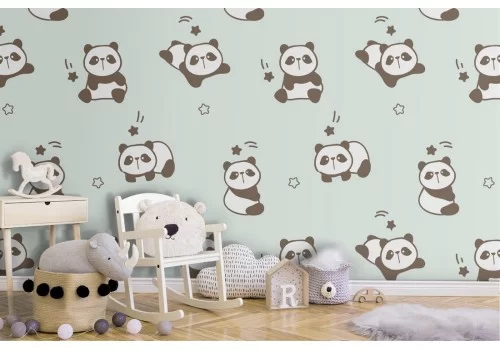 Carta da Parati pattern animali panda.