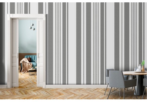 Carta da Parati righe grigio e bianco.