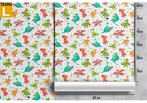 Carta da Parati decorazioni dinosauri bambini. 2