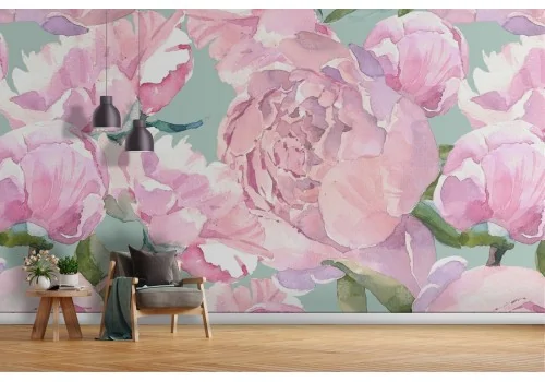 Pink flowers pattern wallpaper.