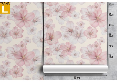 Pink flowers wallpaper decoration. 2