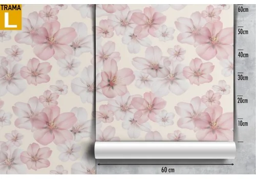 Pink flowers wallpaper decoration. 2