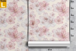 Carta da Parati decorazione fiori rosa.