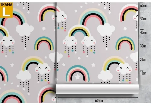 Rainbow children pattern wallpaper. 2