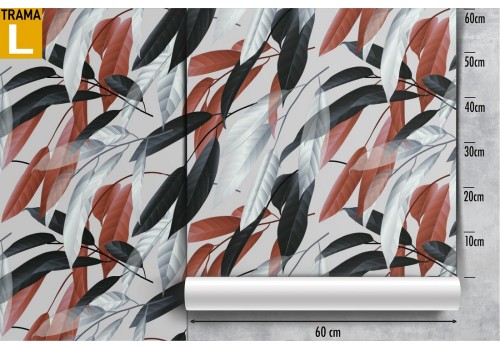 Carta da Parati pattern foglie stilizzate. 2