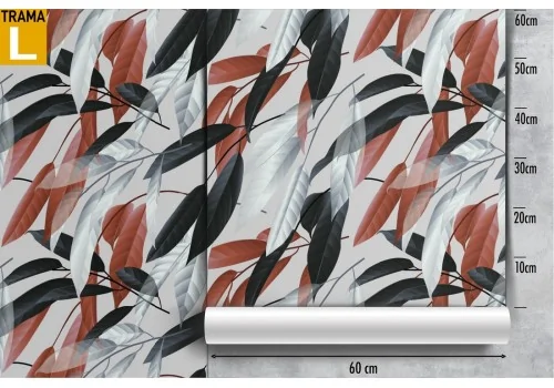 Carta da Parati pattern foglie stilizzate. 2