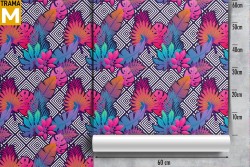 Carta da Parati Astratta Foglie Geometrica Moderna