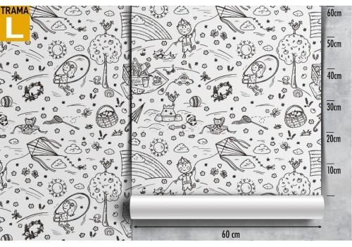 Children's stylized fantasy wallpaper decoration. 2