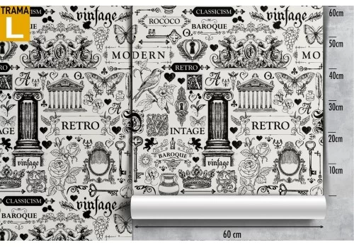 Carta da Parati scritte e decori vintage. 2