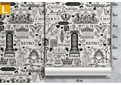 Vintage wallpaper with writings and decorations. 2