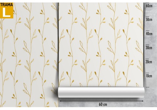 Wallpaper with stylized plant design. 2