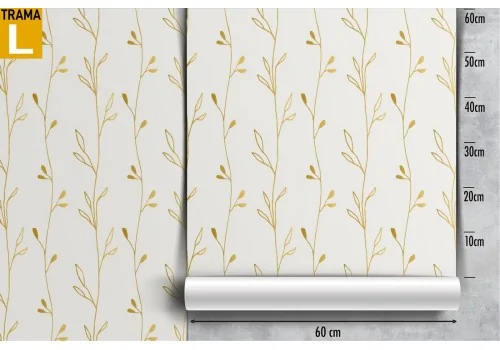 Wallpaper with stylized plant design. 2