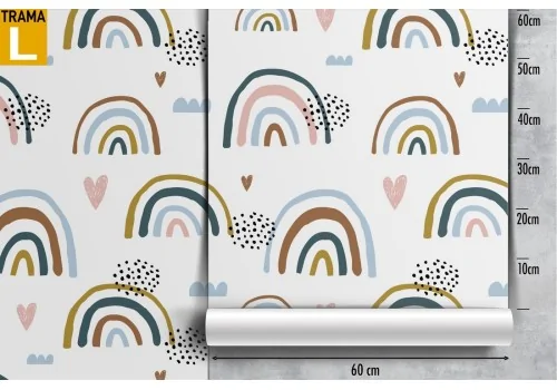 Wallpaper pattern with stylized children's rainbows. 2