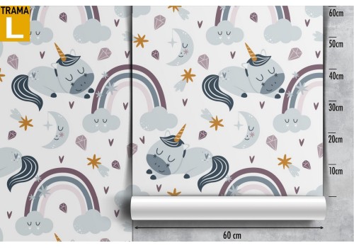 Children's wallpaper with rainbows and stars. 2