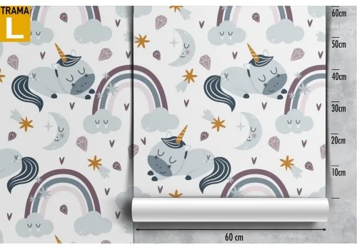 Children's wallpaper with rainbows and stars. 2