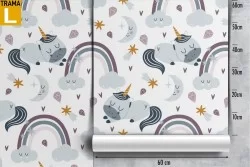 Carta da Parati bambini arcobaleni e stelle.