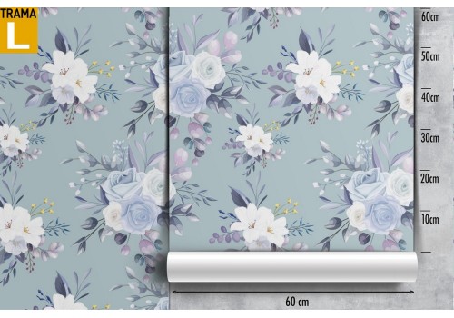 Vintage white flowers wallpaper pattern. 2