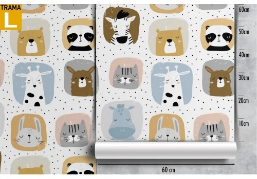 Children's wallpaper with stylized animal pattern. 2